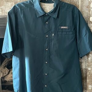 Eddie Bauer Men's Teal Button Down Shirt
